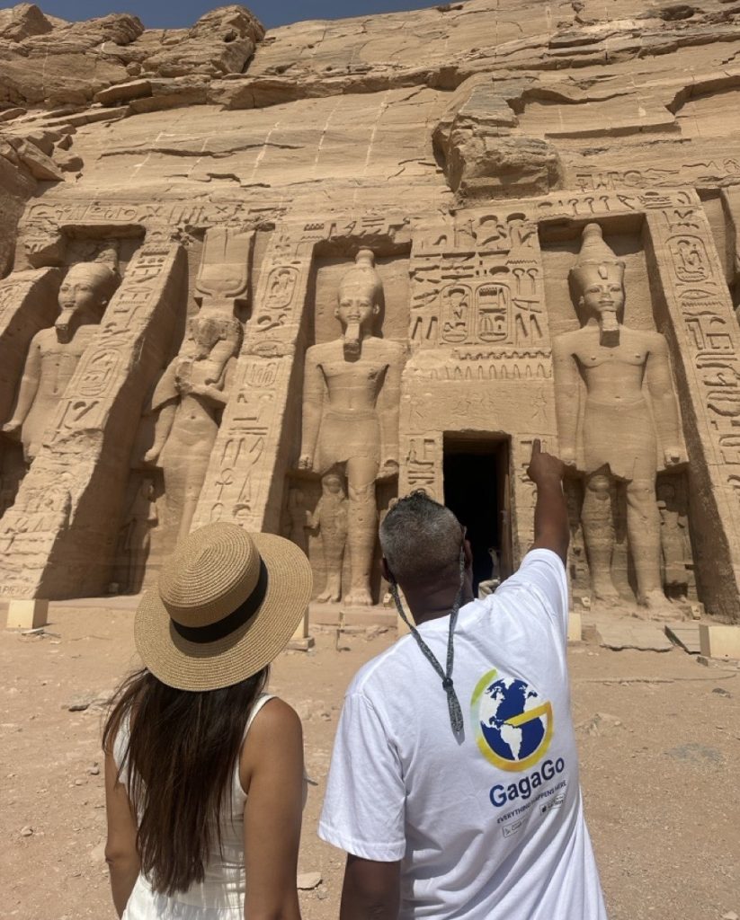 Colossal statues at Abu Simbel Temple in southern Egypt.