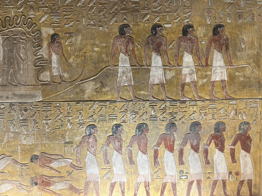 Ancient tombs carved into rock at the Valley of the Kings, one of Egypt’s most historic sites.