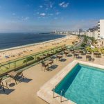 Beachfront hotel facing Copacabana Beach in Rio de Janeiro Brazil