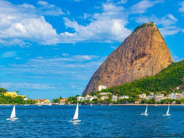 Panoramic view of Rio de Janeiro Brazil skyline and beaches
