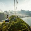 Sugarloaf Mountain in Rio de Janeiro, Brazil with panoramic views over the city, coastline, and Guanabara Bay as part of a Brazil group travel itinerary.