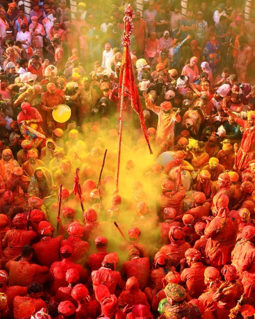 A colorful Holi celebration atmosphere curated for a premium India small-group adventure.
