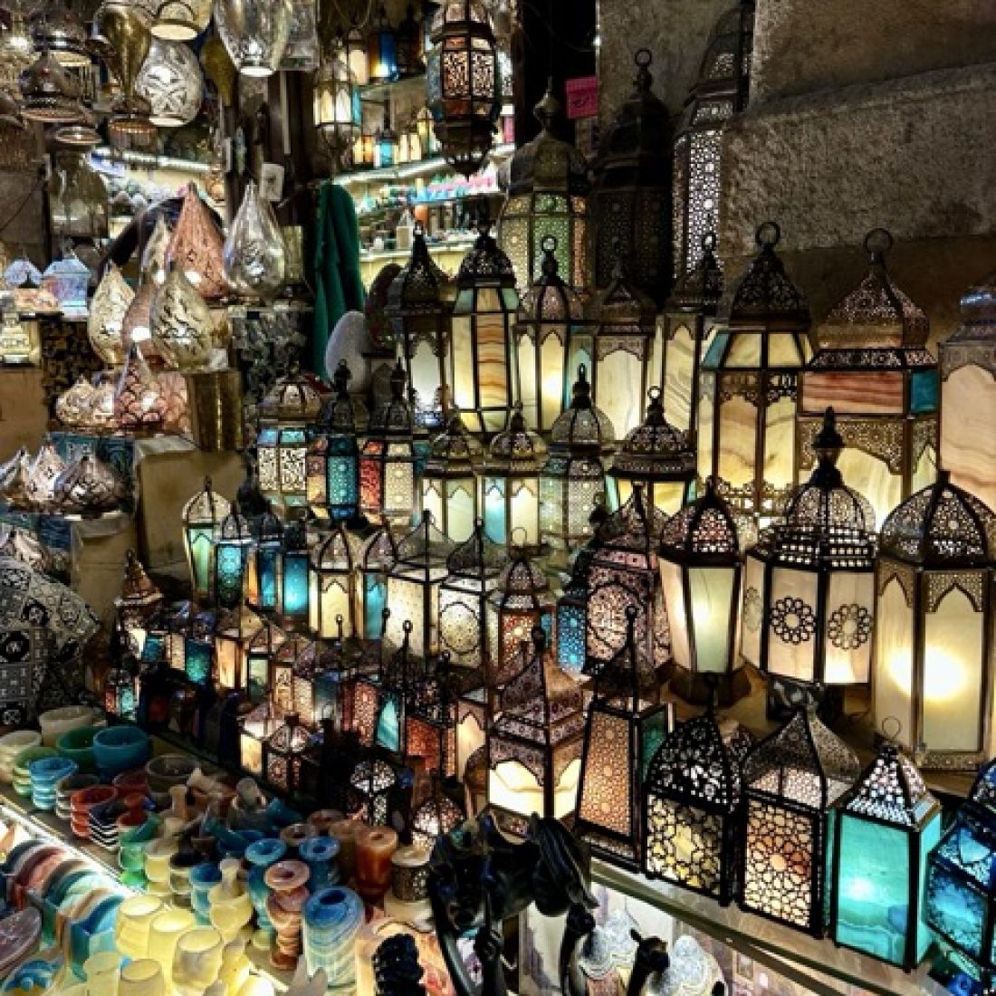 El-Khalili Bazaar in Cairo, Egypt, vibrant market with spices and souvenirs